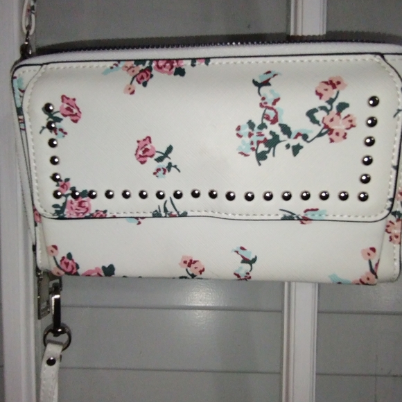 unbranded Handbags - Elegant Floral Crossbody Bag with Stud Accents